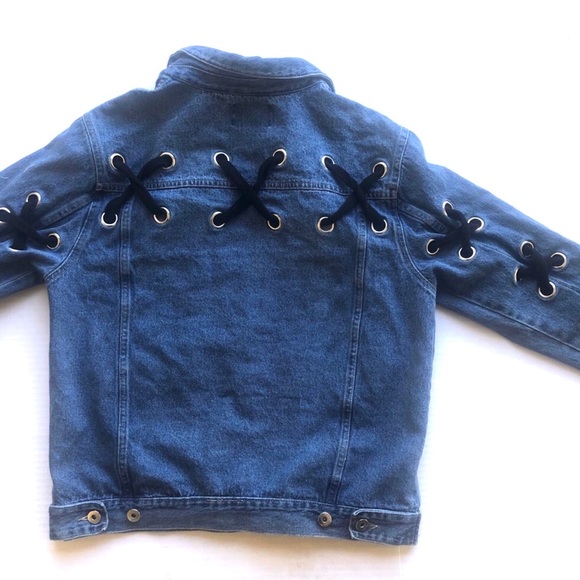 Love Tree Jackets & Blazers - Love Tree Lace Up Back Denim Trucker Jacket